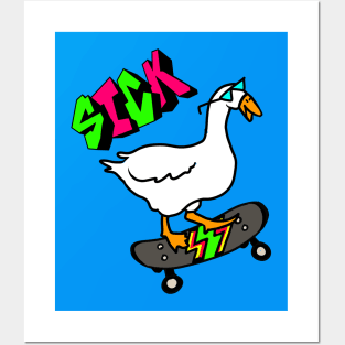 SICK Goose on Skateboard, Skater Bird.... So Rad! Posters and Art